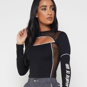 Maniere de Voir piped cutout bodysuit